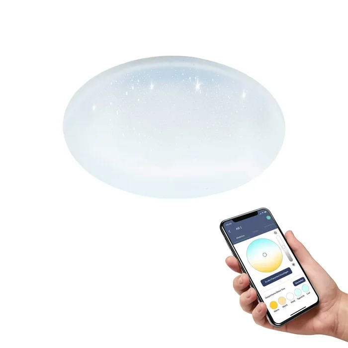 EGLO connect Lámpara de techo Totari-Z, Ø38cm, 18W, efecto cristal