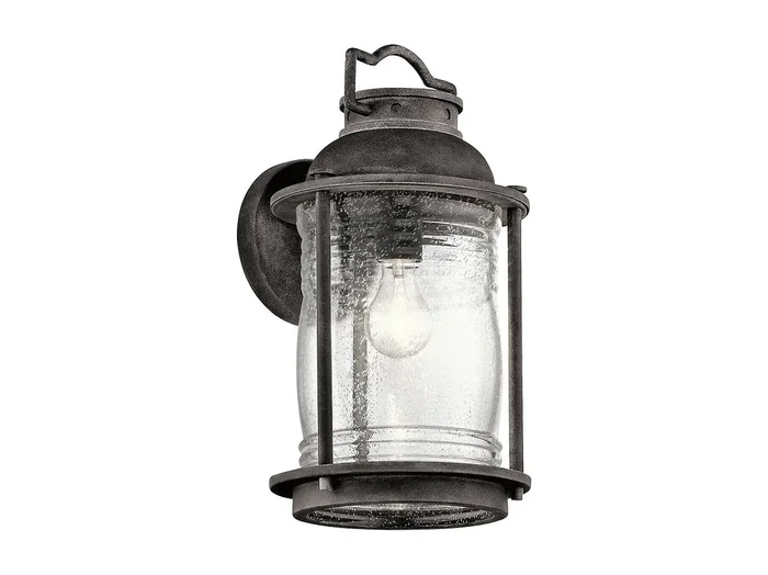 Elstead Ashland Bay 1 Ljus Stor Utomhusvägglykta Zink IP44, E27