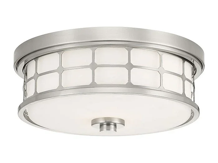 Elstead Guardian 2 Light Flush Mount – Borstad Nickel Finish, E27