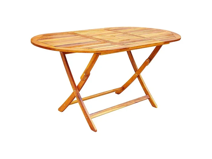 Elviira Set comedor de jardín plegable 9 piezas madera maciza de acacia