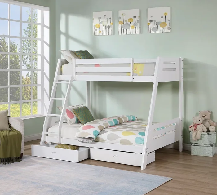 Emilee White Twin/Full Bunk Bed