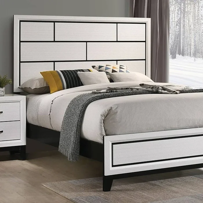 Errico White King Panel Bed
