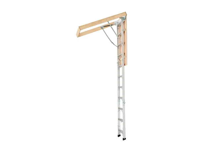 Escalera de Ático SucceBuy Plegable, Capacidad de Carga 170 kg, Adaptada a Altura de Instalación de 3 a 3,13 m, Estructura de Aluminio Versátil