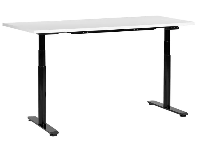 Escritorio de altura regulable eléctrico DESTINAS Blanco/Negro 160 cm 72 cm