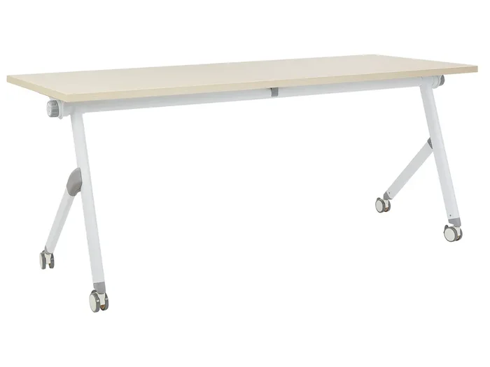 Escritorio plegable BENDI Marrón claro 180 cm 60 cm con ruedas
