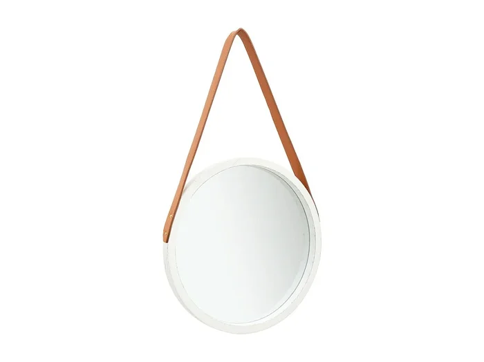 Espejo de pared con correa 40 cm Blanco