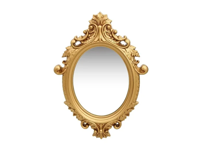 Espejo de pared estilo castillo 56×76 cm Dorado
