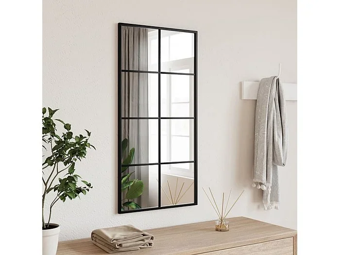 Espejo de pared negro 40×80 cm rectangular hierro