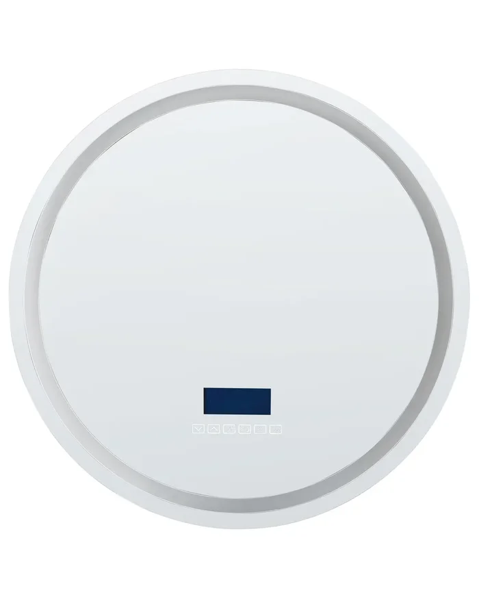 Espejo LED de baño BROGNON 60 cm 60 cm con altavoz Bluetooth integrado Plateado