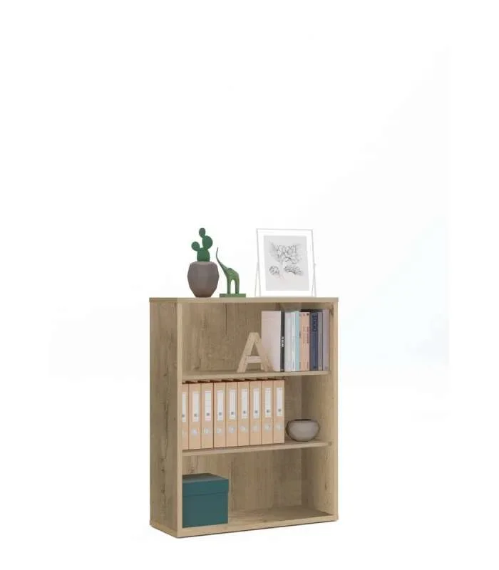 Estantería-4 tres estantes acabado roble gold, 99.5 cm(alto) 75.5 cm(ancho) 33 cm(fondo)..