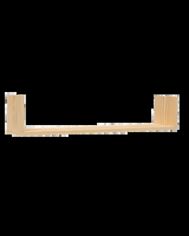 Estantería de madera maciza flotante acabado natural 100cm – DECOWOOD