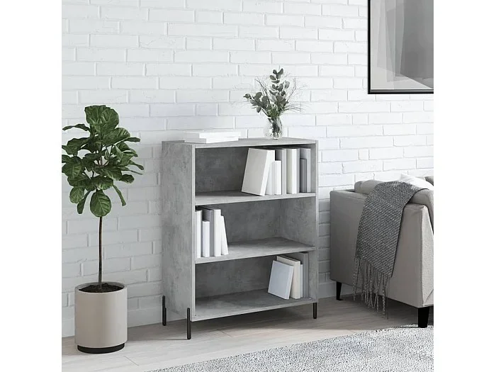 Estantería madera de ingeniería gris hormigón 69,5×32,5×90 cm ES607176