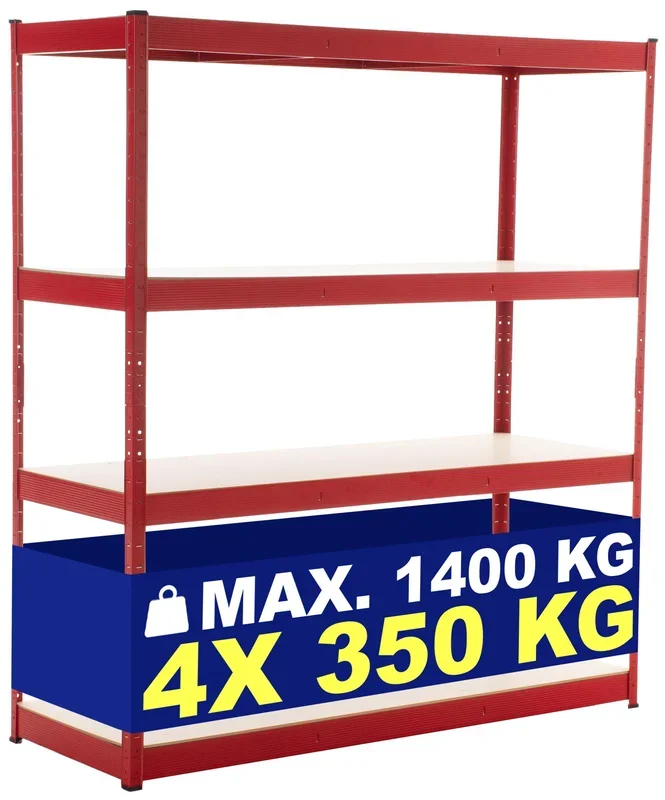 Estantería Metálica 160x60x180 cm Rojo