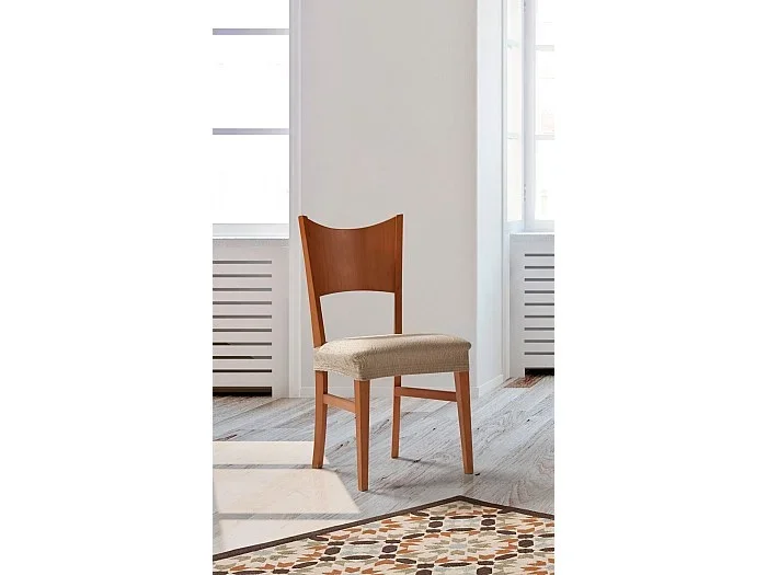ESTORALIS Funda de Asiento Tejido Elastico Resistente Para Asiento de Silla Tamaño (45×45 cm.) Modelo BETA Color Beige