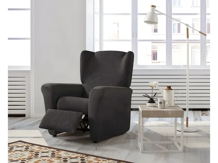 ESTORALIS Funda Sillon Tejido Elastico Resistente Para Sillon Relax Tamaño ( de 70 a 90 cm. ) Modelo BETA Color Gris