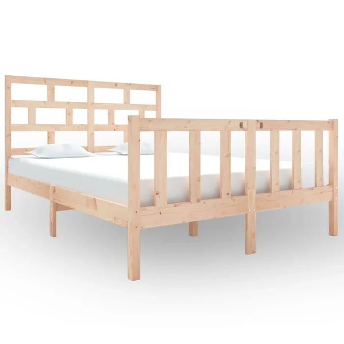 Estructura de cama de madera maciza de pino 135×190 cm