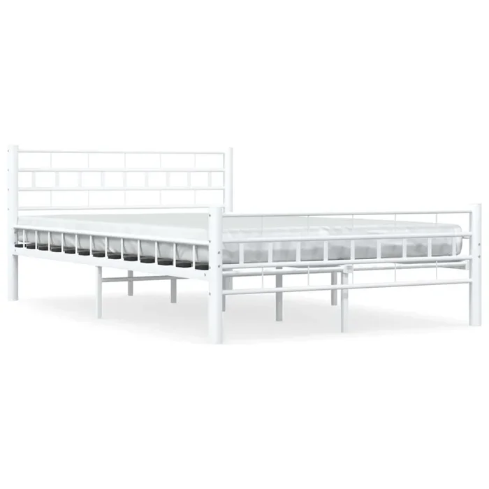 Estructura de cama de metal blanco 140×200 cm