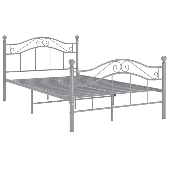 Estructura de cama de metal gris 120×200 cm