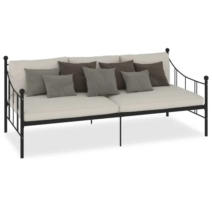 Estructura de cama de metal negro 90×200 cm
