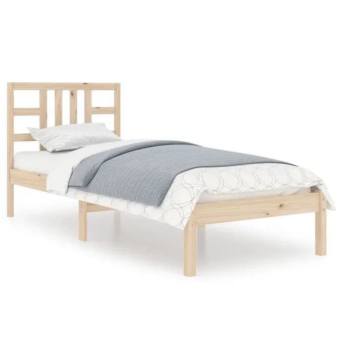 Estructura de cama dmadera maciza de pino 90×200 cm
