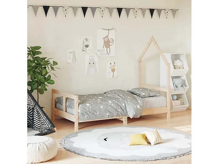 Estructura de cama infantil 80×160 cm madera maciza de pino