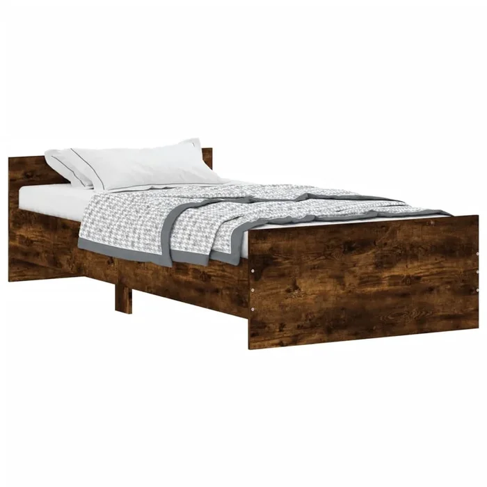 Estructura de cama madera contrachapada roble humo 100×200 cm