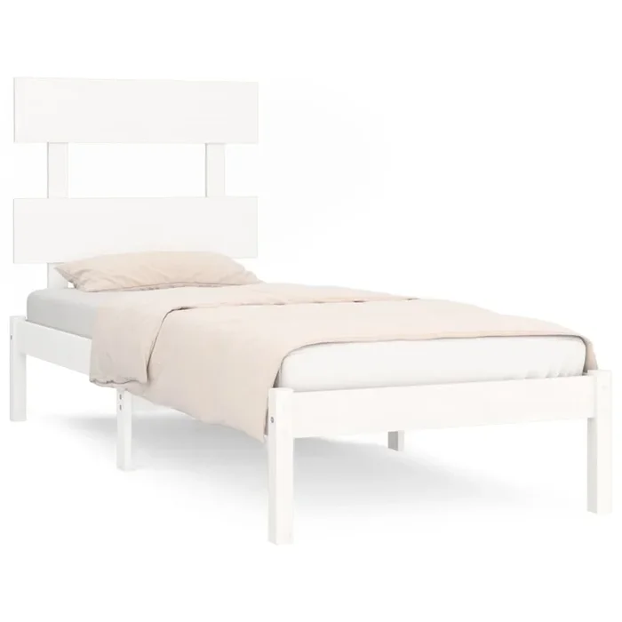 Estructura de cama madera maciza de pino blanco 100×200 cm