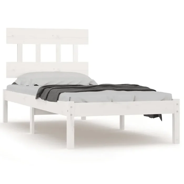 Estructura de cama madera maciza de pino blanco 100×200 cm