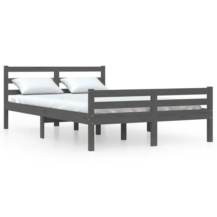 Estructura de cama madera maciza gris 120×200 cm