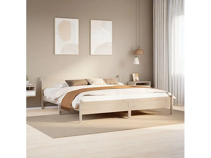 Estructura de cama sin colchón madera maciza de pino 200×200 cm