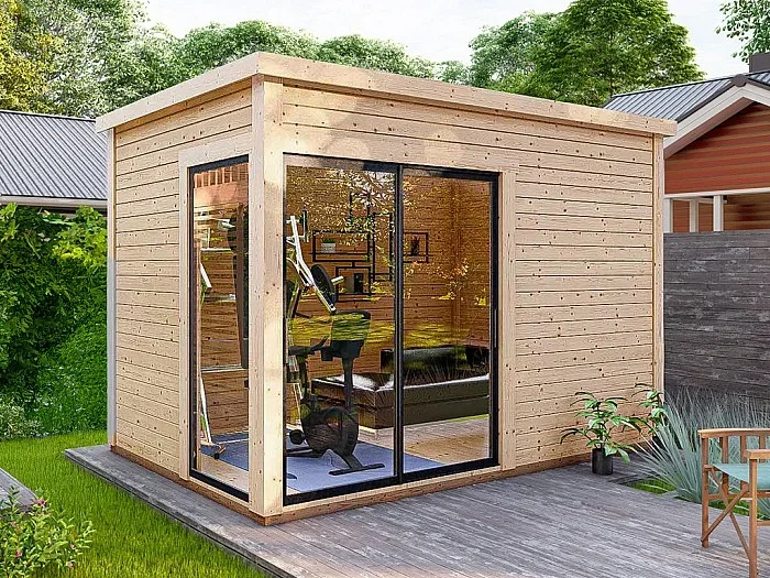 Estudio de jardín de madera 10,2 m² – Grosor 45 mm – SYLVANA