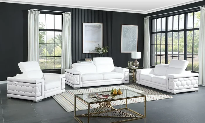 Favo White Living Room Set