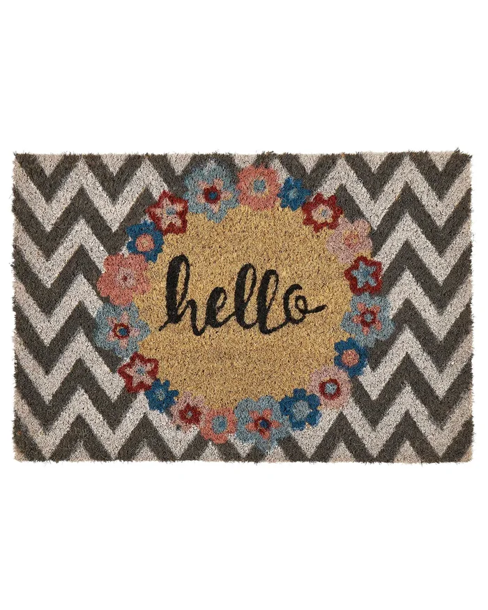 Felpudo TAHAN Multicolor 40 x 60 cm Texto Fibra de coco