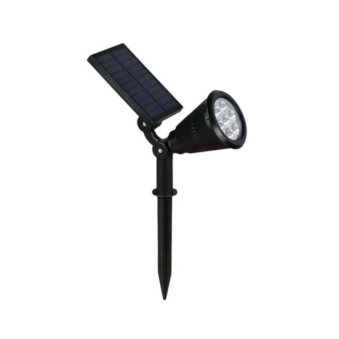 Foco LED solar Festival, negro mate, RGB, sensor