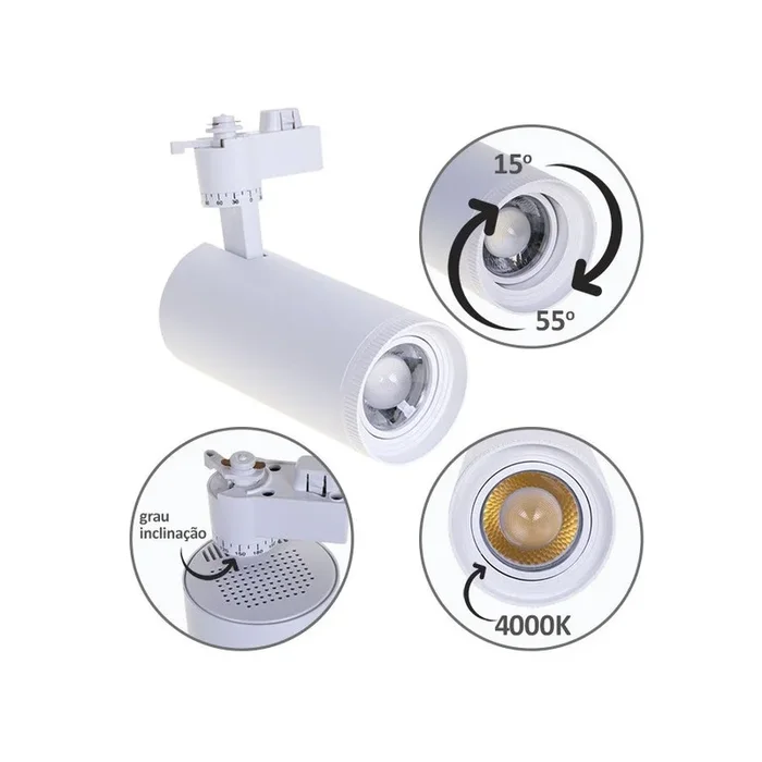 foco metal color blanco serie argos 8cm