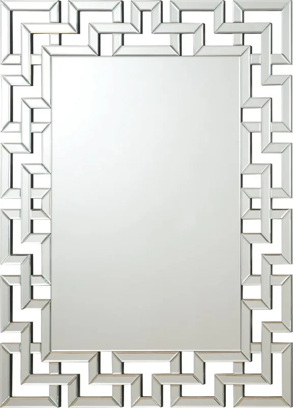Forman Silver Interlocking Greek Frameless Wall Mirror