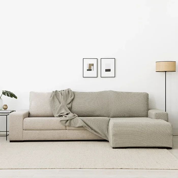 Funda sofá chaise derecha brazo largo gris claro Coven Gris – Kenay Home