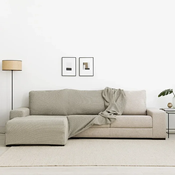 Funda sofá chaise izquierda brazo corto gris claro Coven Gris – Kenay Home