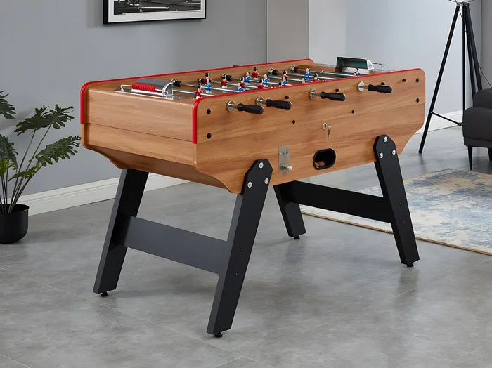 Futbolín con monedero HENRY de MDF – Ancho 153 x Prof. 77.6 x Alt. 96 cm – Color natural claro