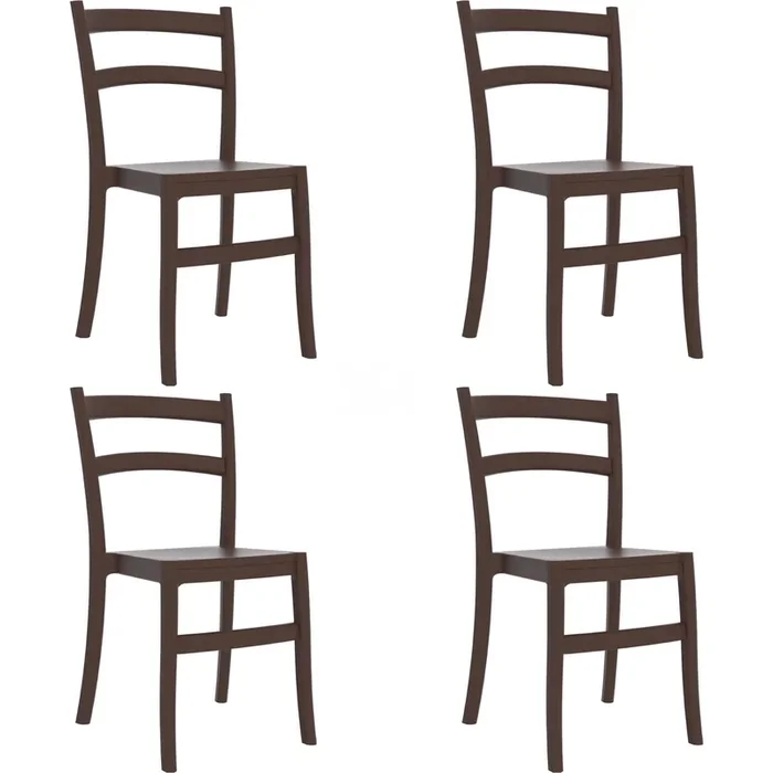 Garbar fiesta set 4 silla interior, exterior marrón