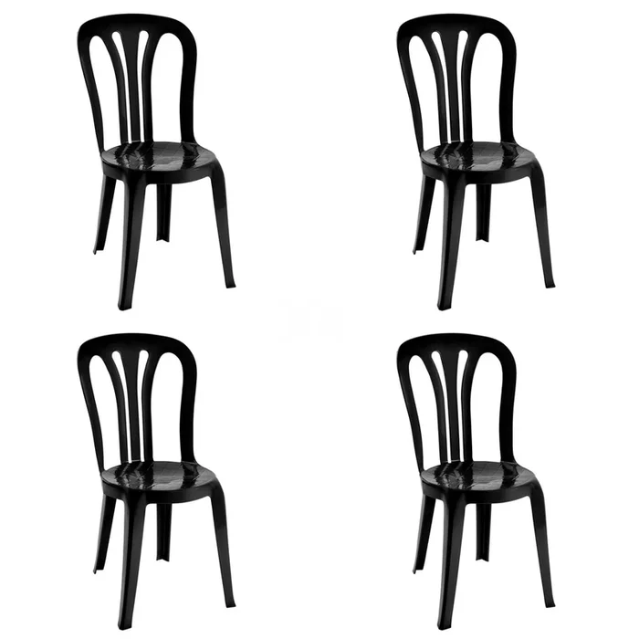 Garbar garrotxa set 4 silla exterior negro