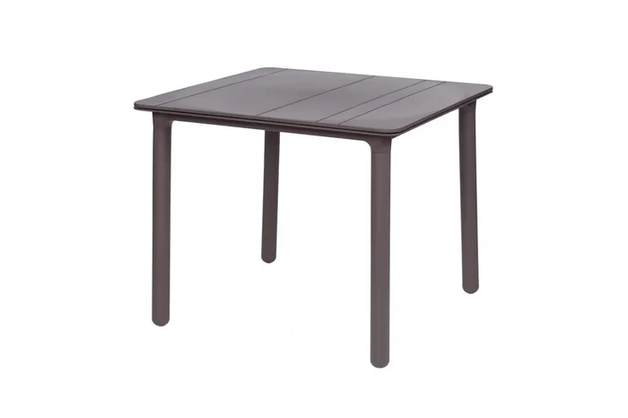 Garbar noa mesa cuadrada interior, exterior 90×90 pie chocolate – tablero chocolate