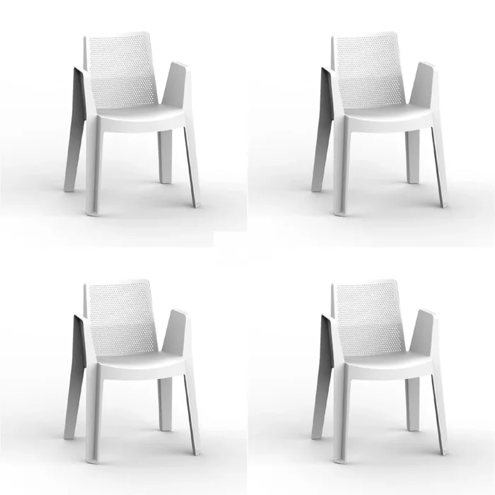 Garbar play set 4 silla con brazos exterior blanco