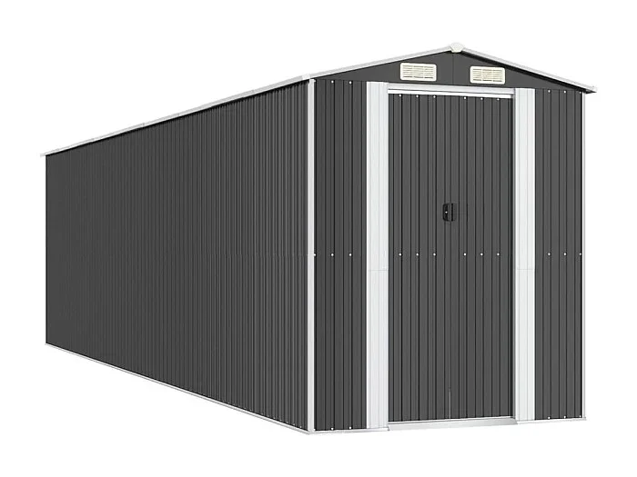 Garden Furniture – Cobertizo de jardín acero galvanizado antracita 192x772x223 cm