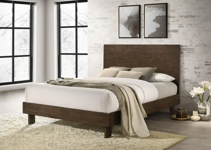 Glenwood Warm Brown 48-inch Queen Platform Panel Bed