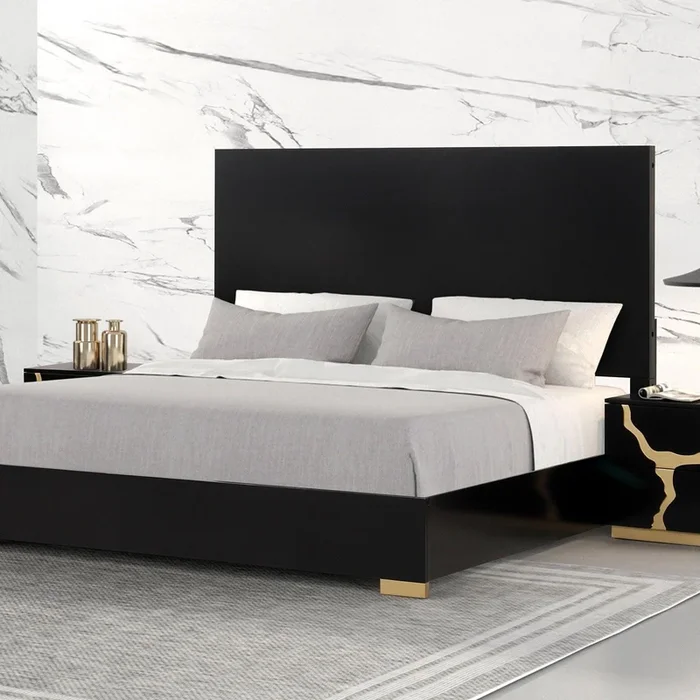 Goldsberg Black Queen Panel Bed