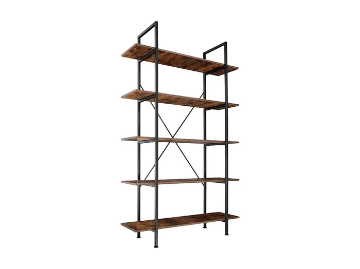 Gran librería de estilo industrial/vintage 5 niveles 1795 cm marrón 08_0000254