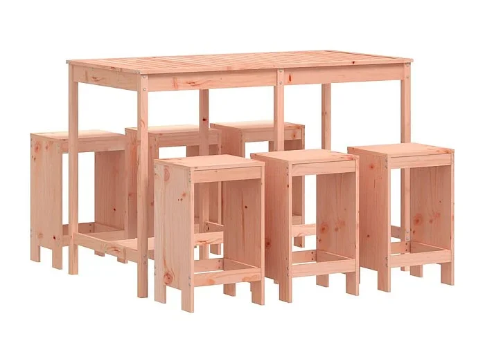 Hakim Juego de muebles de jardín 7 pzas madera maciza abeto Douglas