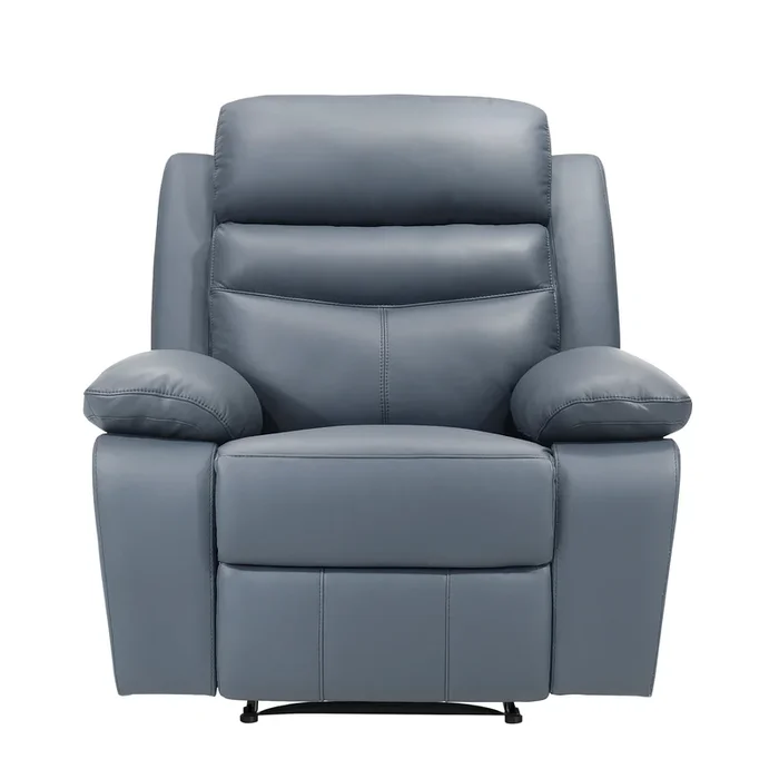 Hancock Blue Leather Reclining Chair