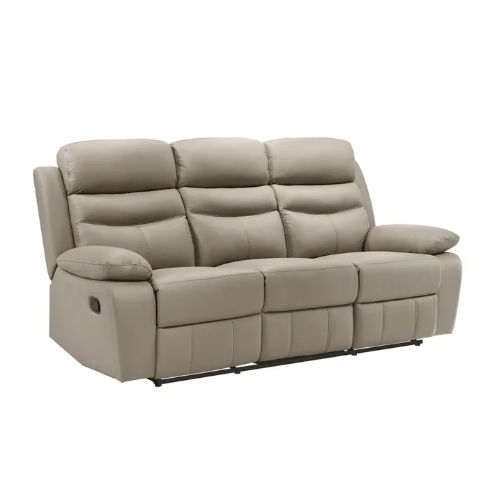 Hancock Latte Leather Double Reclining Sofa